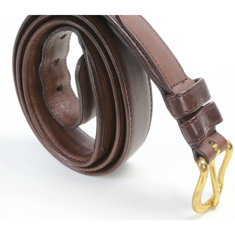 Coach Brown Leather Belt Size 38 / 95 Brass Buckle Classic Luxury Minimalist - Picture 2 of 16